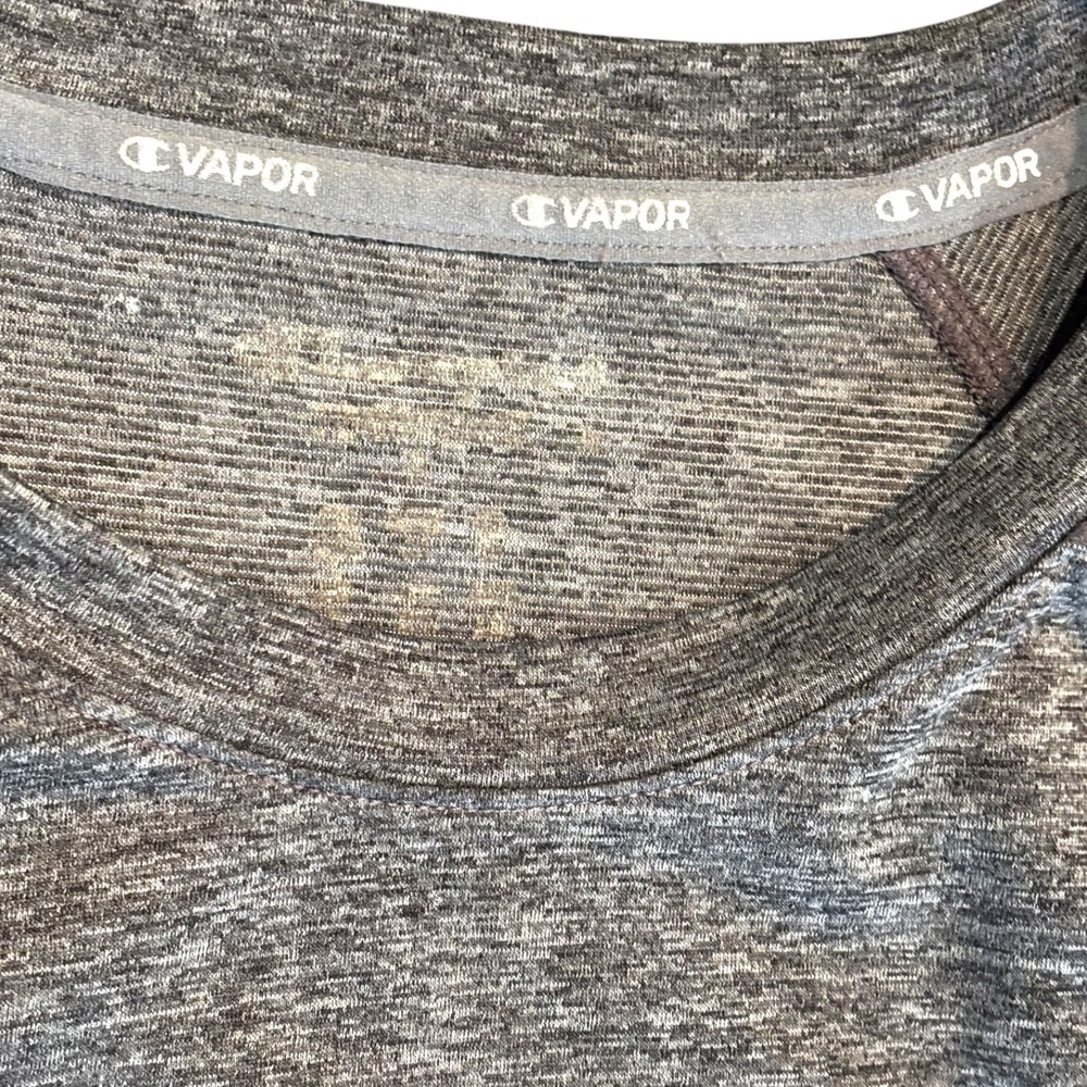 Champion Vapor Mens Gray Heathered‎ Space Dye Performance T-Shirt Raglan XL - Picture 6 of 7